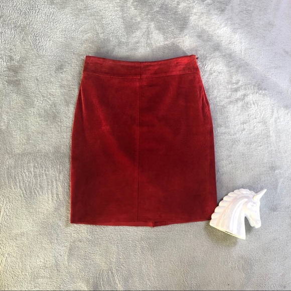 Express Dresses & Skirts - Express red suede mini skirt